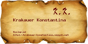 Krakauer Konstantina névjegykártya